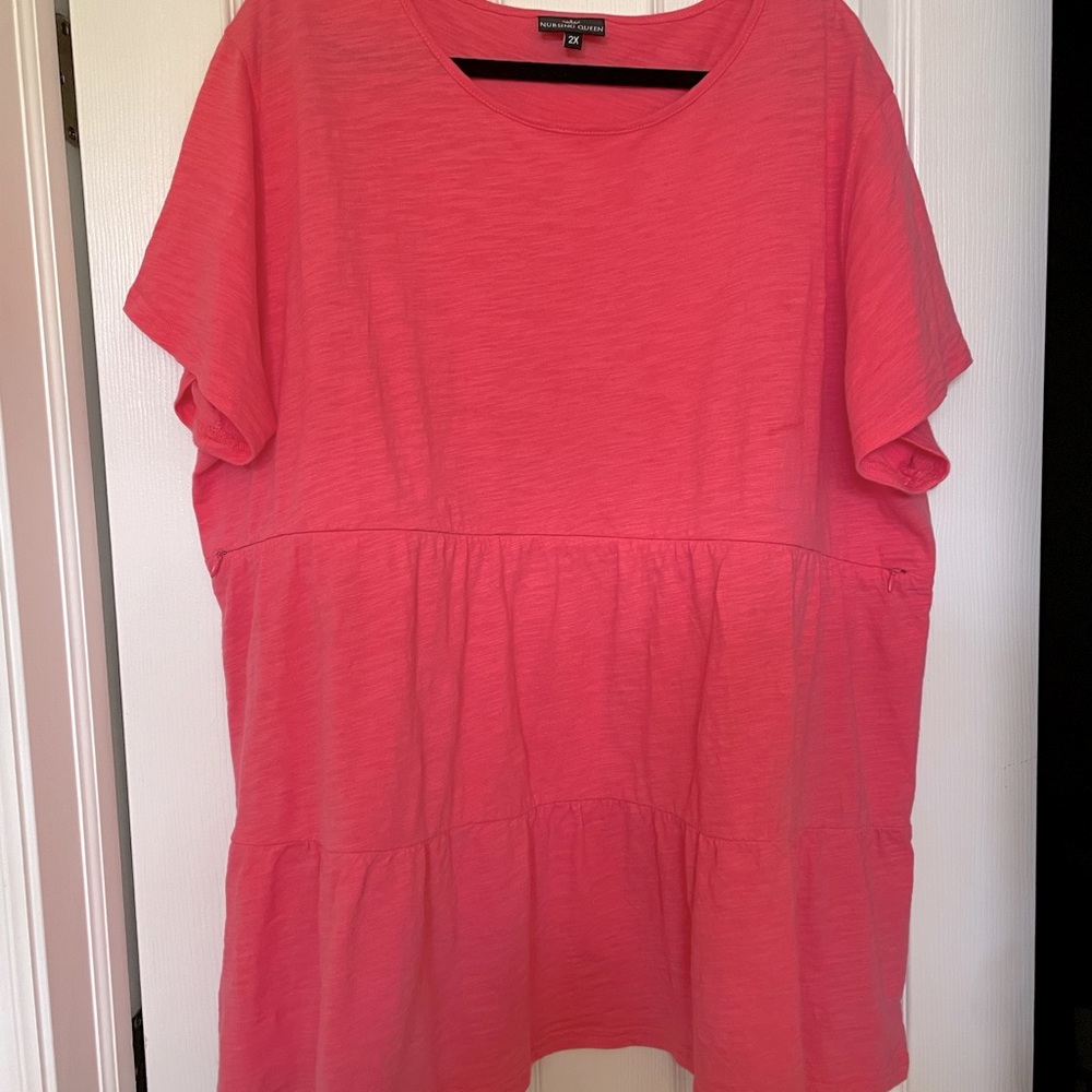 Double zipper nursing Tee shirt